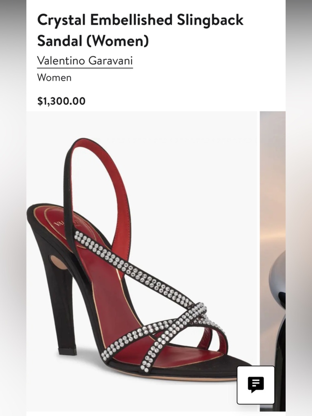 NIB 38 Valentino Garavani Black Crystal Embellished Slingback Sandal Heel $1,300